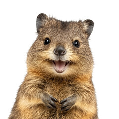 The head of an Australian quokka on a transparent background