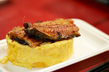 Grilled eel with egg roll