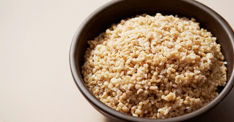 Barley rice in a bowl