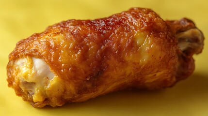 Golden Brown Fried Chicken Wing Close Up
