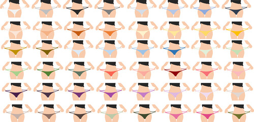 レディース下着のイラストセット