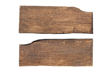 Oblong decorative old wooden signboard made of natural wood. sign board background. plank wood isolated for design art work or add text message.