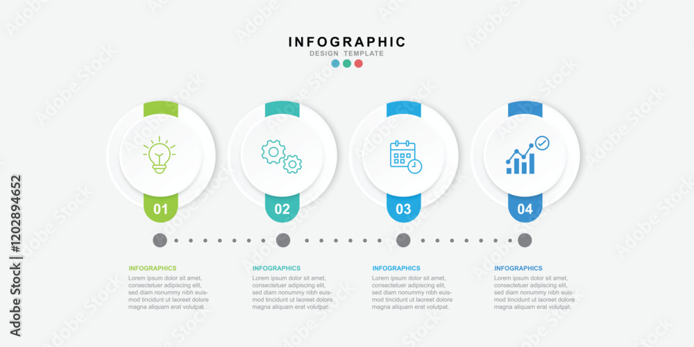 Aufkleber Vector Infographic label design template . process diagram with icons and 4 options or steps.