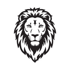 Obraz premium Lion Head Vector Silhouette Logo Design. Lion Vector Illustration