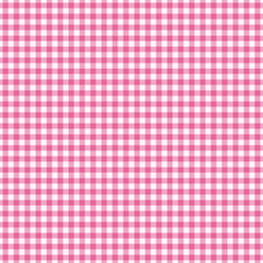 Pink vichy check, or gingham, print background. Seamless, or repeat, pattern. Fabric texture visible.
