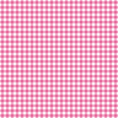 Pink vichy check, or gingham, print background. Seamless, or repeat, pattern. Fabric texture visible.

