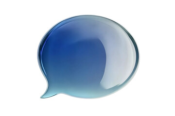 透明感のあるガラス風の質感の立体的な青と水色のグラデーションの吹き出し