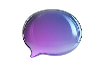 透明感のあるガラス風の質感の立体的な青と紫のグラデーションの吹き出し