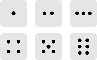 Minimalist Dice Icons for Gaming and Education