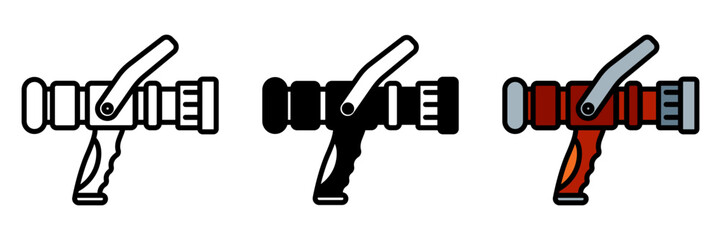 Fire nozzle controls water flow and direction from a fire hose, ensuring precision and effectiveness in firefighting.