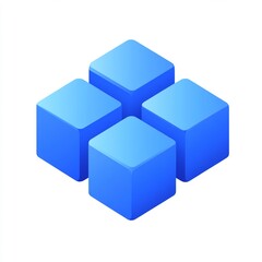 Obraz premium Abstract Blue Cubes Design: Isometric 3D Blocks Graphic