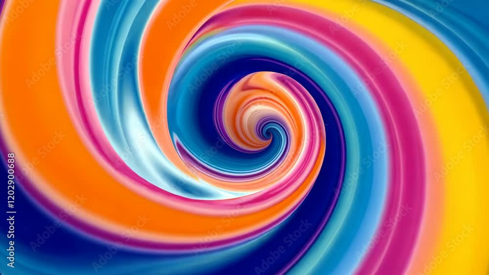 Poster vivid colorful spiral rotation creating hypnotic abstract patterns