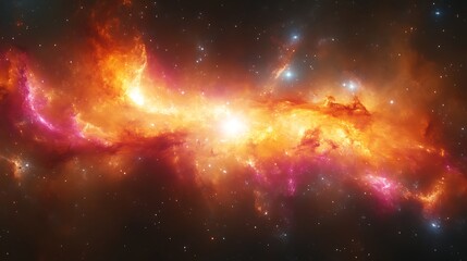 Fiery Nebula Cosmic Cloudscape Stellar Dust and Stars