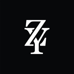 YZ letter logo concept isolated on white background. ZY Logo