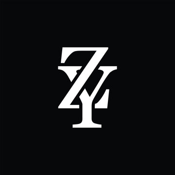 YZ letter logo concept isolated on white background. ZY Logo