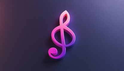 Obraz premium Vibrant Treble Clef: A 3D Render of Musical Symbol