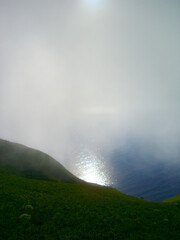 礼文島　桃岩展望台コースの風景(雲海)