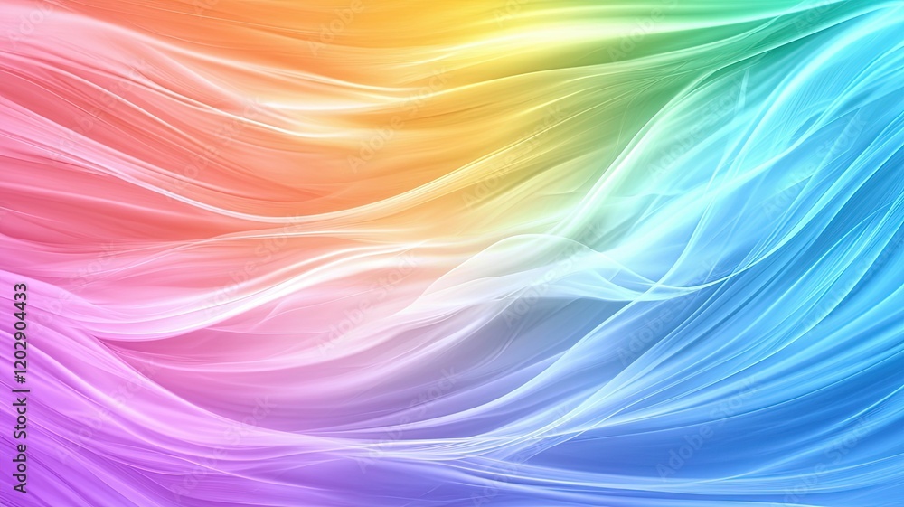Poster colorful abstract waves blend seamlessly, creating a vibrant spectrum of hues that evoke energy and 
