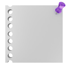 3d pin sticky note paper text box