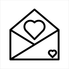 Priline sign paper sent letter mail icon. envelope with a heart icon. Love message sign., with white backgroundnt