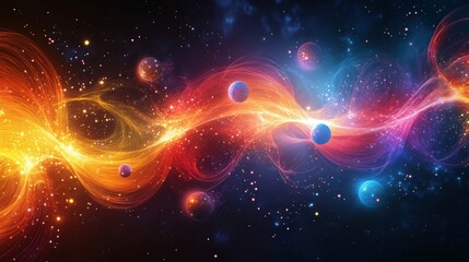 Fototapeta premium Exploring the Mystical Flow of Cosmic Energy in Vibrant Colors