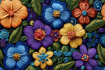 Seamless Beautiful Colorful Decorative Flowers Pattern: Vibrant Design for Fabrics, Wallpapers, and Home Décor Inspiration