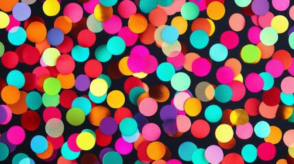 Colorful Confetti Background with Vibrant Circles in Various Colors for Festive Celebrations and Events