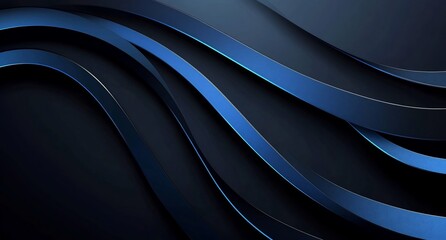 Fototapeta premium Abstract Blue and Black Waves: A Digital Art Piece