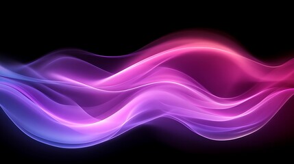 Fototapeta premium Abstract Purple Pink Waves Flowing Dark Background