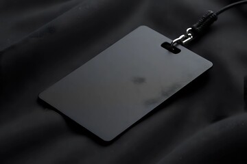 ID card mockup in dark fabric linen background. Business concepts