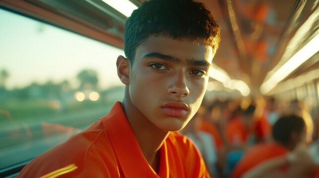 A dark-skinned male in motion, layered with dynamic light streaks and blurred backgrounds in a double exposure effect showcasing energy and movement.