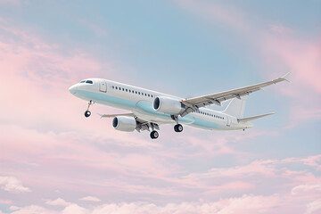 Obraz premium 하늘을 날고 있는 항공기와 하늘