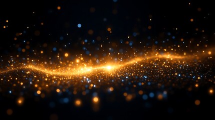 Obraz premium Glowing Particles Flowing In Dark Space