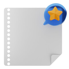 3d chat star note paper text box