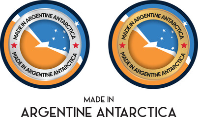 Made in Argentine Antarctica. Premium labels, stickers, pointer, badge and symbol of Argentine Antarctica flag icon. Collection vector illustration