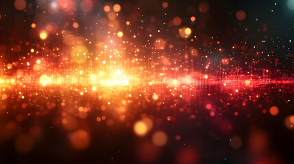 Fototapeta premium Abstract Red and Orange Glowing Particle Background