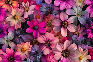 Seamless Beautiful Colorful Decorative Flowers Pattern: Vibrant Design for Fabrics, Wallpapers, and...