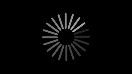  Animated circle loading bar. Animated circular loading mark with black background. 
