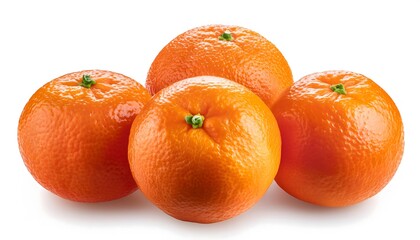 Juicy mandarins arranged on a white background