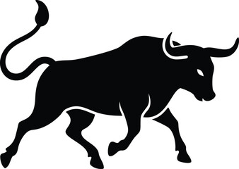 Free Bull Silhouette Vector - Strong and Dynamic Animal Design"