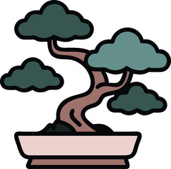 Free Bonsai Tree Vector - Black Silhouette Design for Art Projects