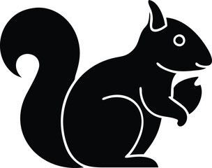 Download Black Squirrel Silhouette Vector for Creative Projects
