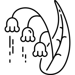 Winter flowers Outline style illustration 