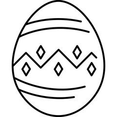 Easter egg Outline style illustration 