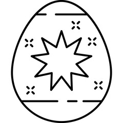 Easter egg Outline style illustration 