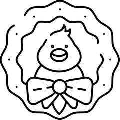 chicks badges Outline style illustration 