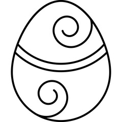 Easter egg Outline style illustration 