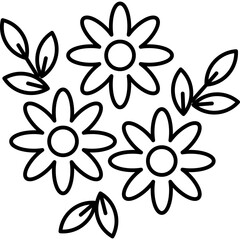 Flowers Outline style illustration 