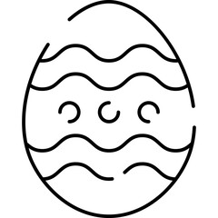 Easter egg Outline style illustration 