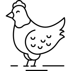 Hen Outline style illustration 